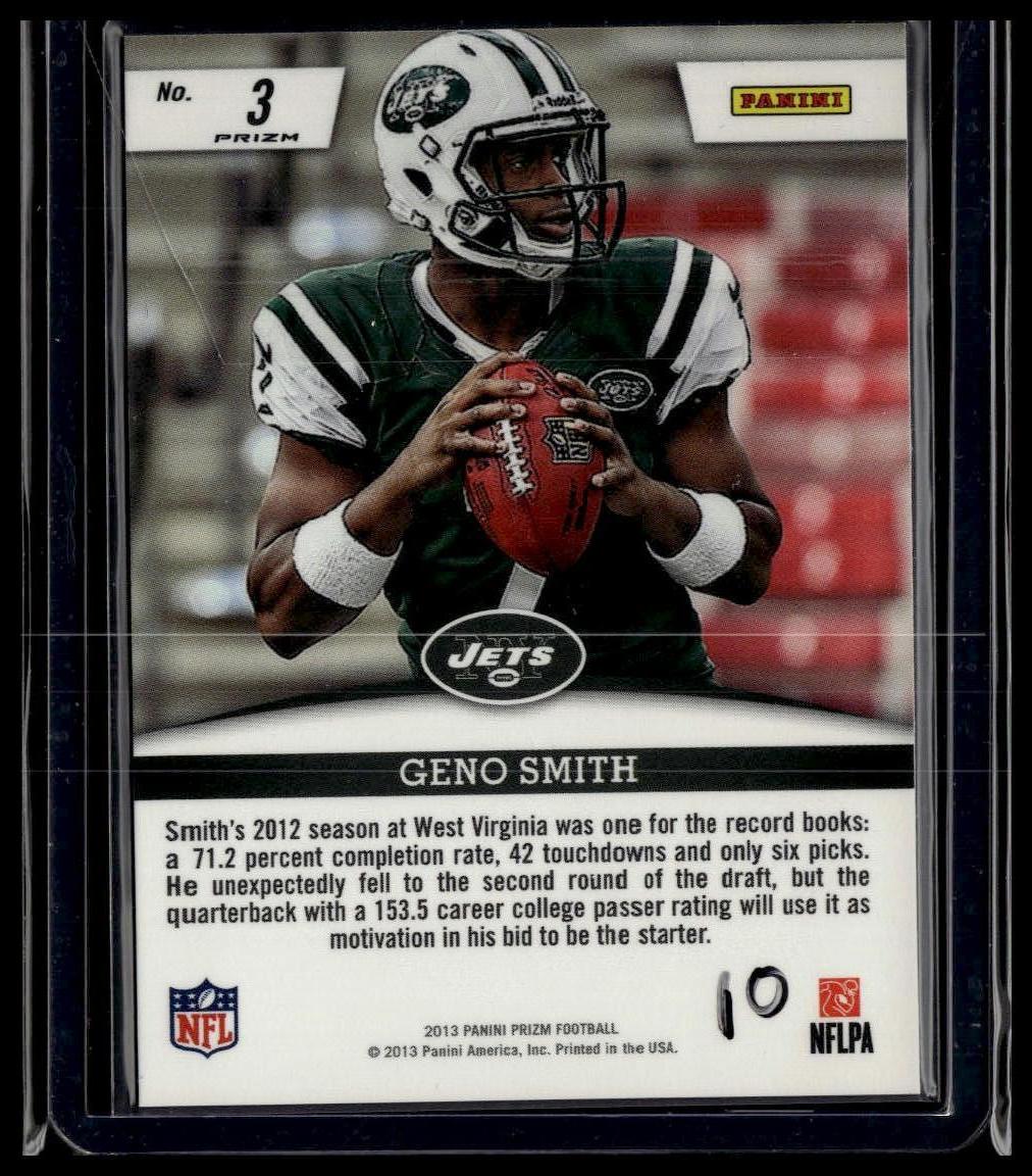2013 Panini Prizm #3 Geno Smith Rookie Impact Prizms Blue Pulsar
