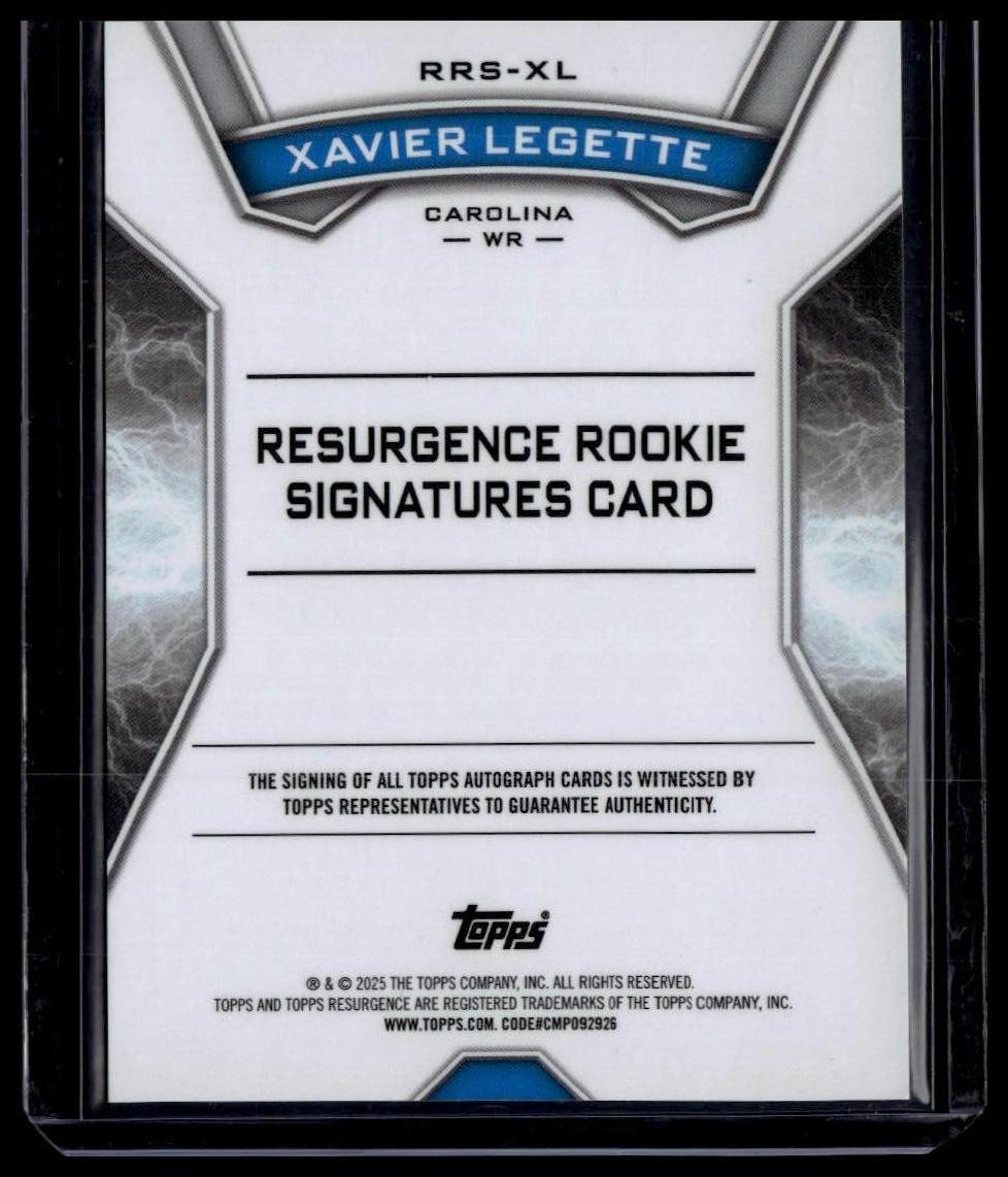 2024 Topps Resurgence #RRS-XL Xavier Legette Resurgence Rookie Signatures