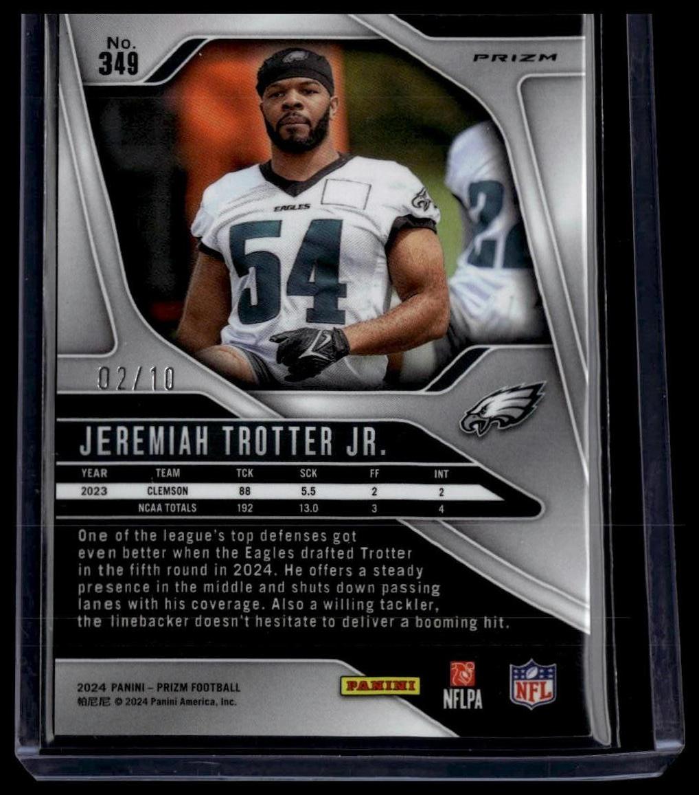 2024 Panini Prizm #349 Jeremiah Trotter Jr. No Huddle Neon Green #/10