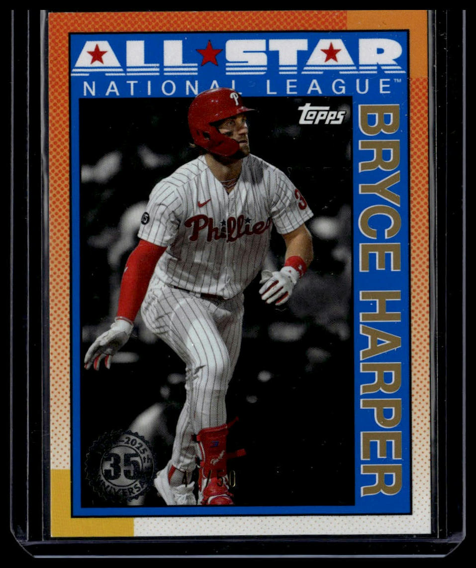 2025 Topps #90AS-19 Bryce Harper 1990 Topps Baseball 35th Anniversary Gold /50