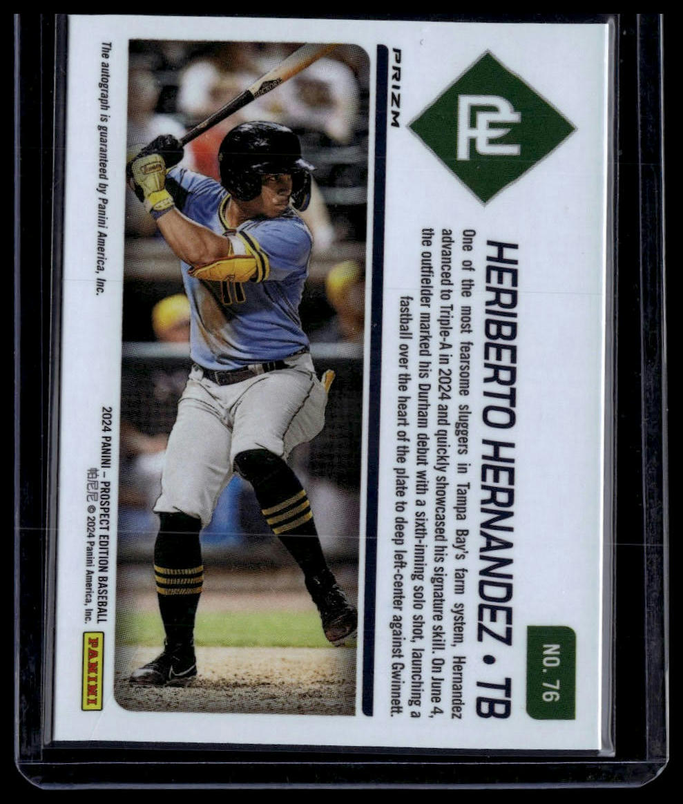 2024 Panini Prospect Edition #76 Heriberto Hernandez Silver Signatures Holo