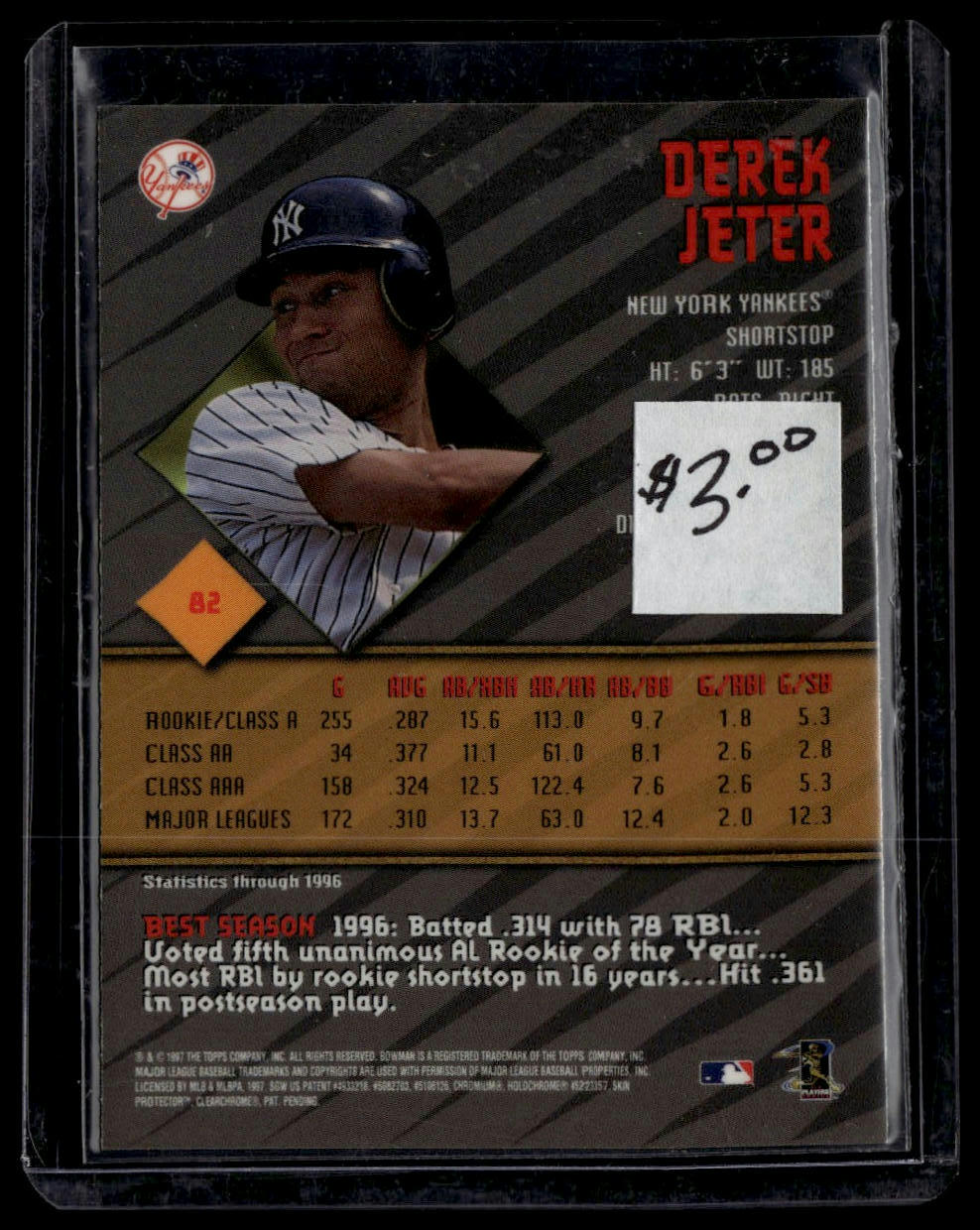 1997 Bowman's Best #82 Derek Jeter Jumbo