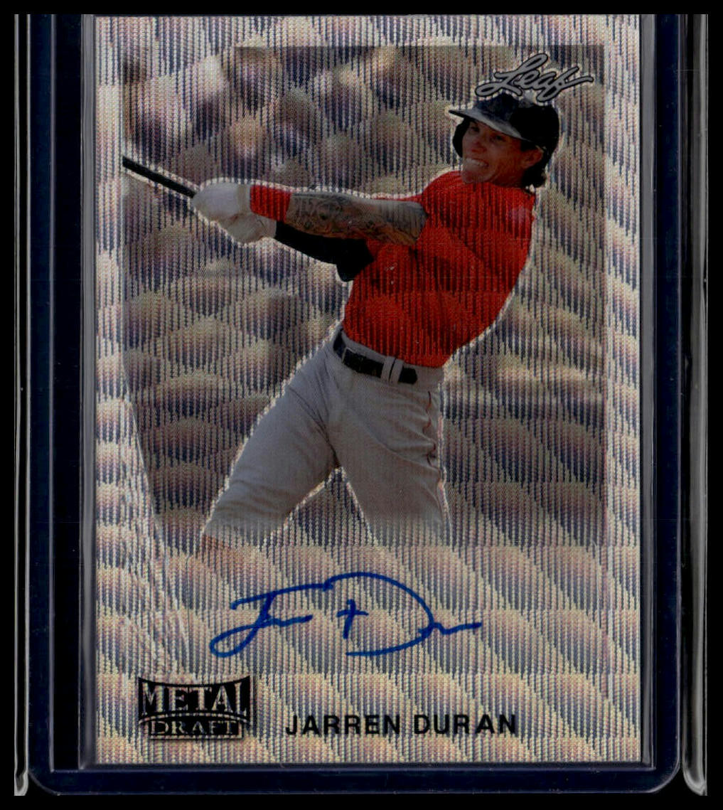 2020 Leaf Metal Draft #LA-JD3 Jarren Duran 1990 Leaf Autographs Silver Mojo