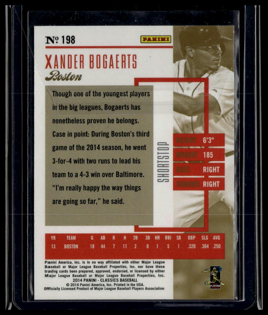 2014 Panini Classics #198 Xander Bogaerts Timeless Tributes Silver #/149
