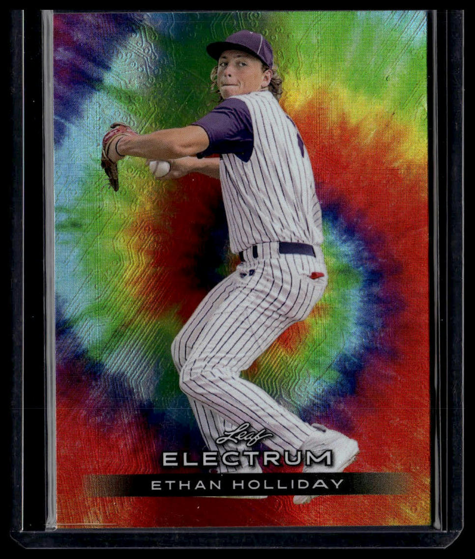 2024 Leaf Electrum #23 Ethan Holliday Silver Board with Tie-Dye Skin #/75