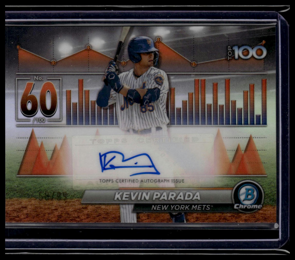 2024 Bowman #BTP-60 Kevin Parada Bowman Scouts' Top 100 Green Refractors #/99