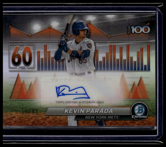 2024 Bowman #BTP-60 Kevin Parada Bowman Scouts' Top 100 Green Refractors #/99