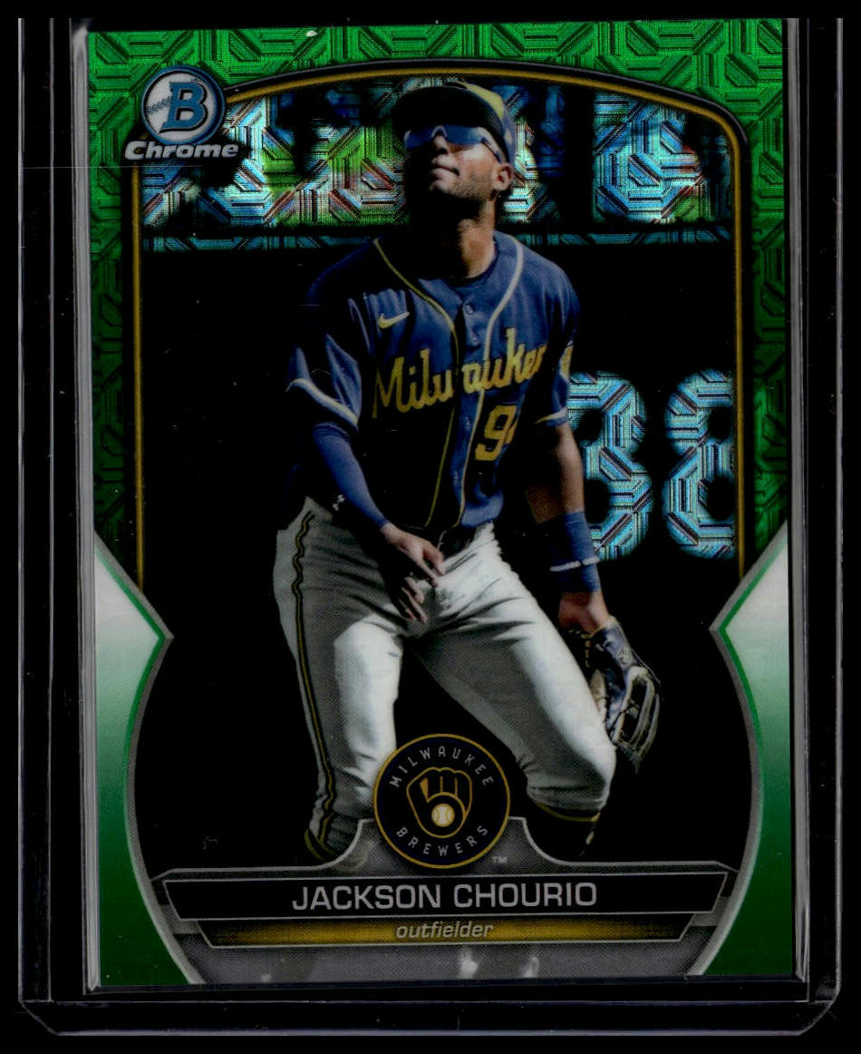 2023 Bowman Chrome #BCP-246 Jackson Chourio Prospects Green Mojo Refractor #/99