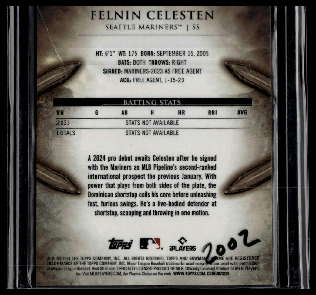 2024 Bowman #GOTD-11 Felnin Celesten Gladiators of the Diamond