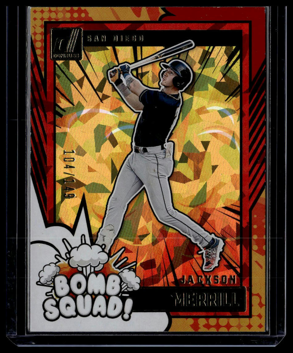 2024 Donruss #4 Jackson Merrill Bomb Squad Red Ice #/149