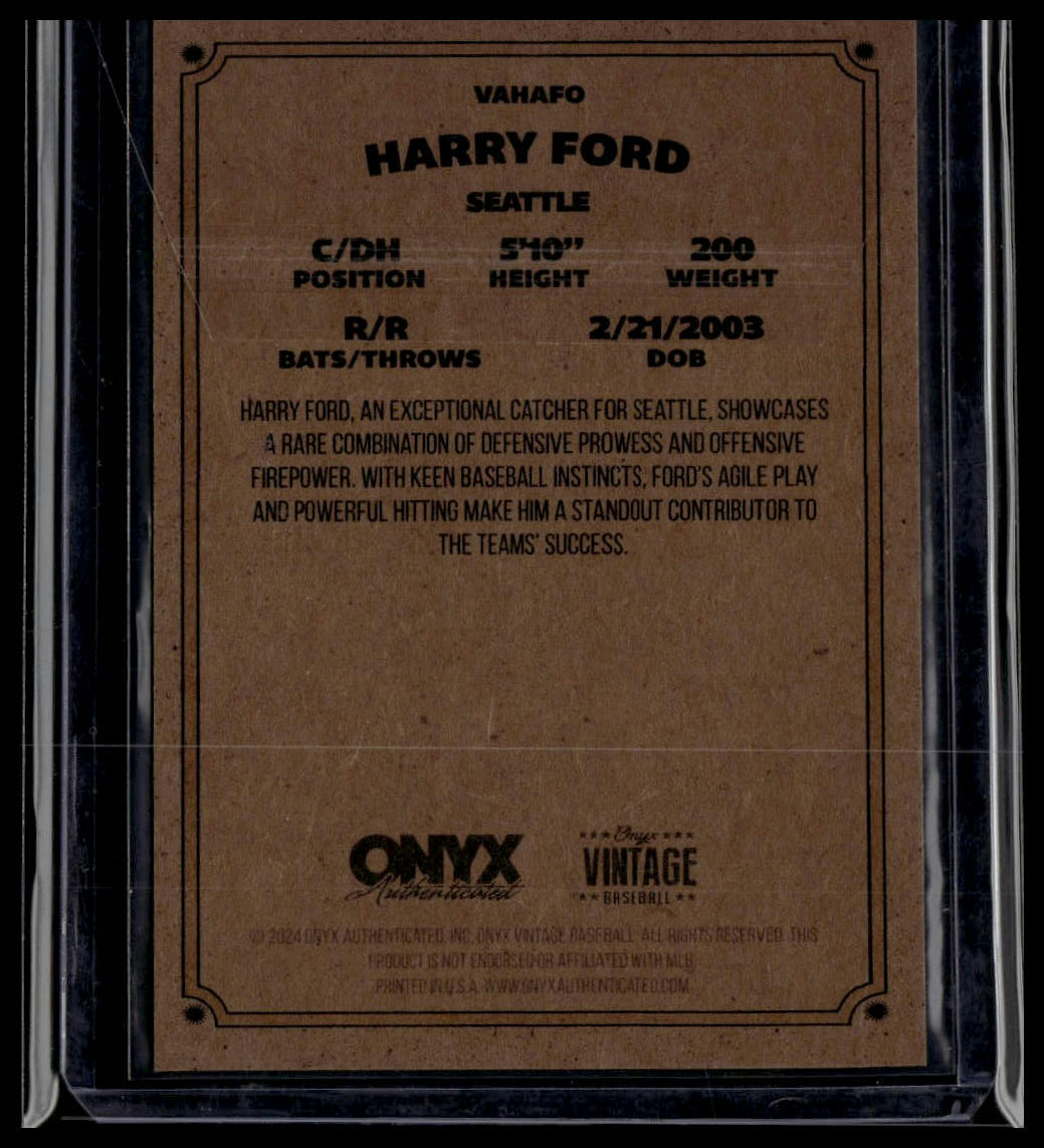 2024 Onyx Vintage #VAHAFO Harry Ford Autographs