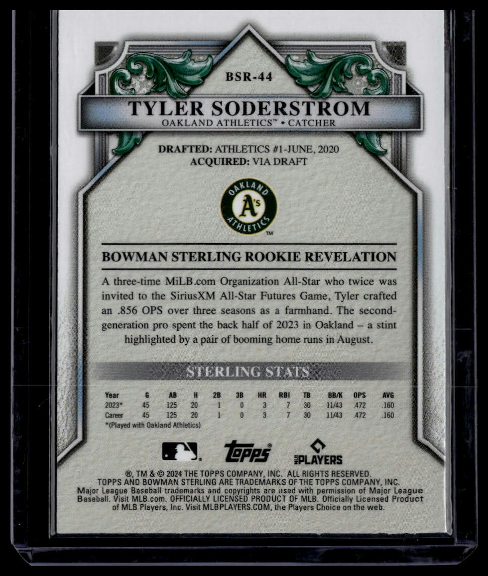 2024 Bowman Sterling #BSR-44 Tyler Soderstrom Mini Diamond Refractor #/150