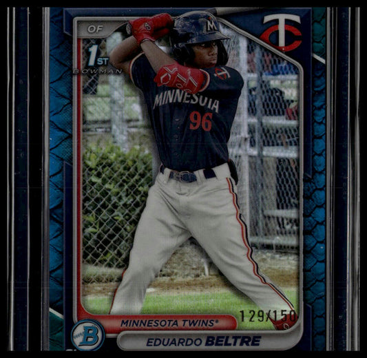2024 Bowman Chrome #BCP-170 Eduardo Beltre Reptilian Blue Refractors /150