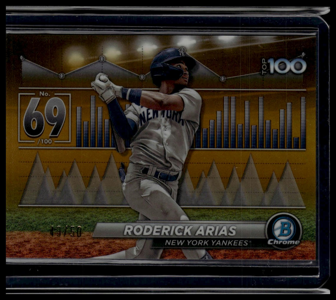 2024 Bowman #BTP-69 Roderick Arias Bowman Scouts' Top 100 Gold Refractors #/50