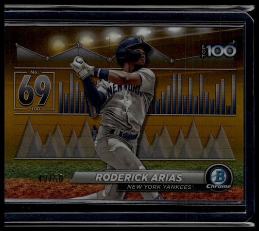 2024 Bowman #BTP-69 Roderick Arias Bowman Scouts' Top 100 Gold Refractors #/50