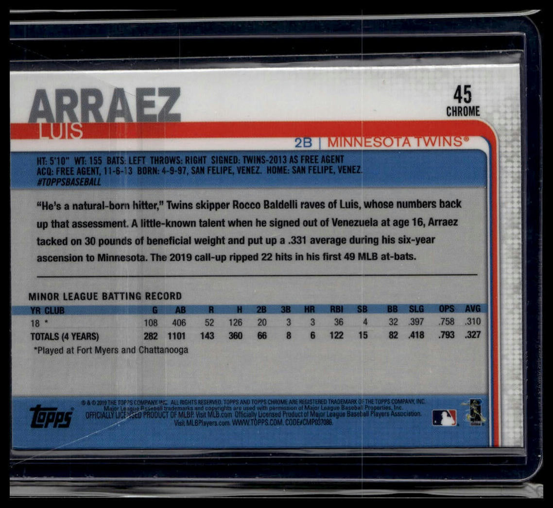 2019 Topps Chrome Update #45 Luis Arraez