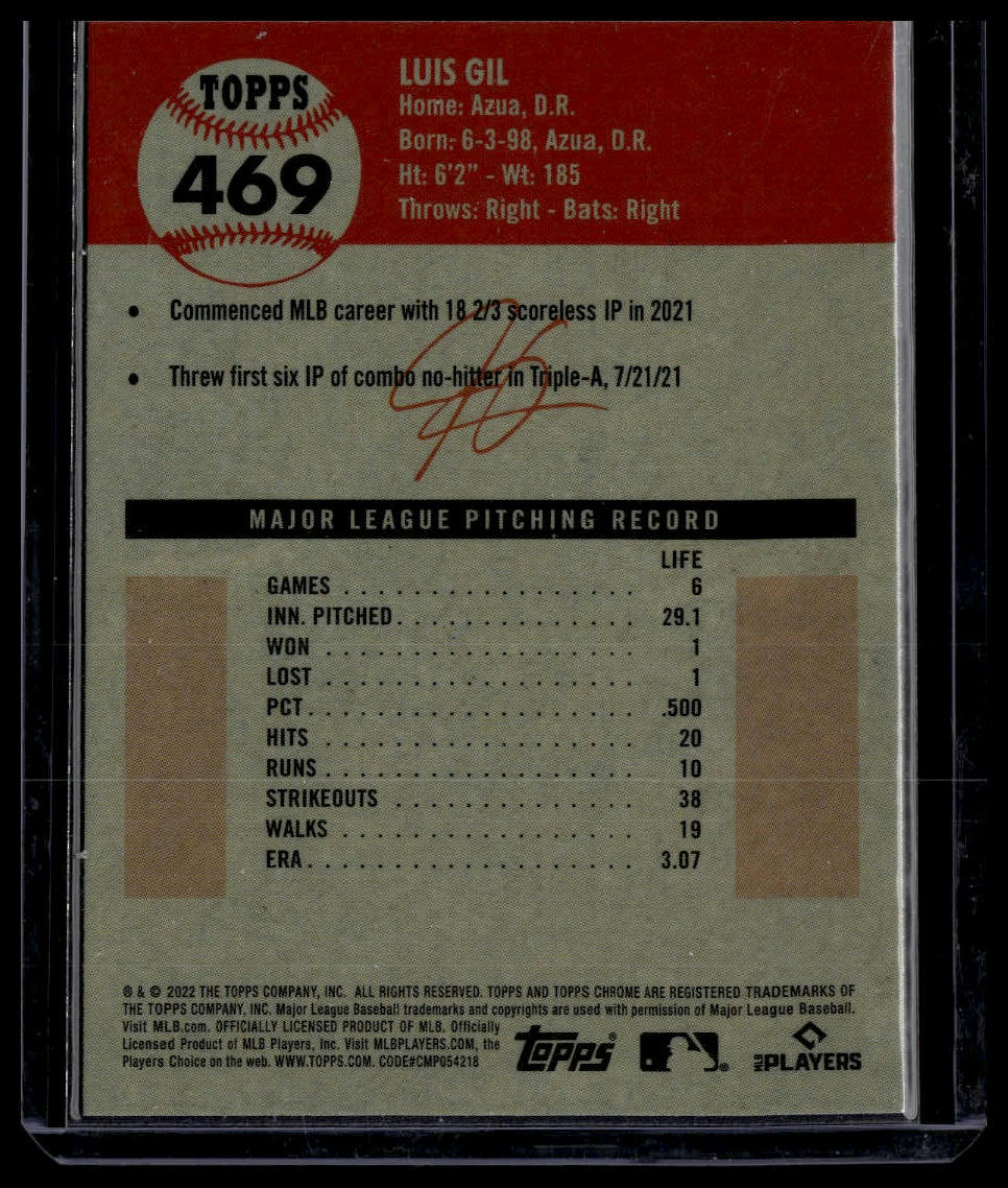 2022 Topps Chrome Platinum Anniversary #469 Luis Gil