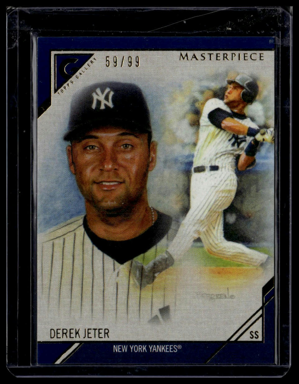 2017 Topps Gallery #MP-24 Derek Jeter Masterpiece Blue #/99