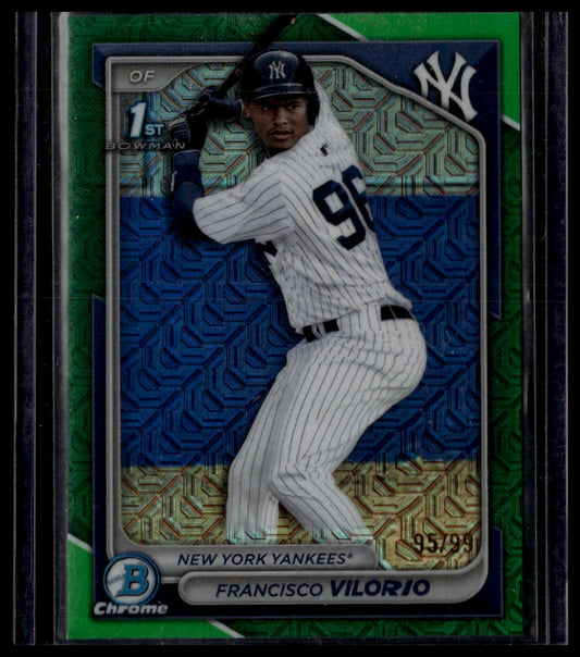 2024 Bowman Chrome #BCP-169 Francisco Vilorio Green Mojo Refractors /99