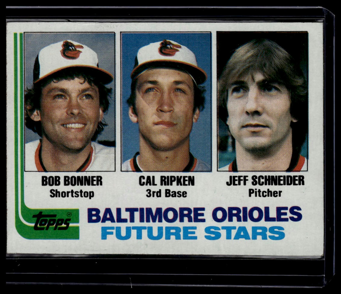 1982 Topps #21 Orioles Future Stars (Bonner/Ripken/Schneide) RC