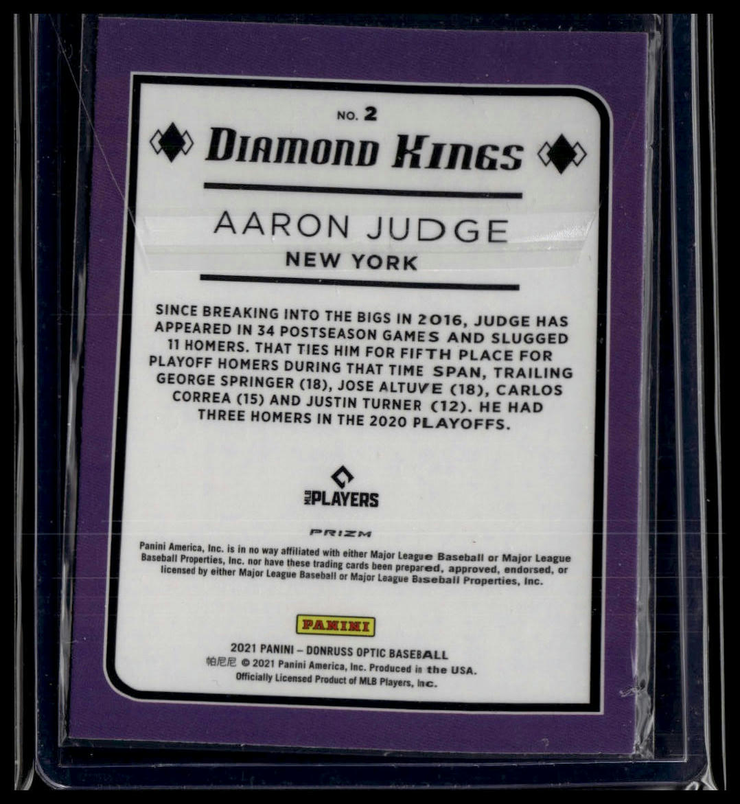 2021 Donruss Optic #2 Aaron Judge Carolina Blue & White