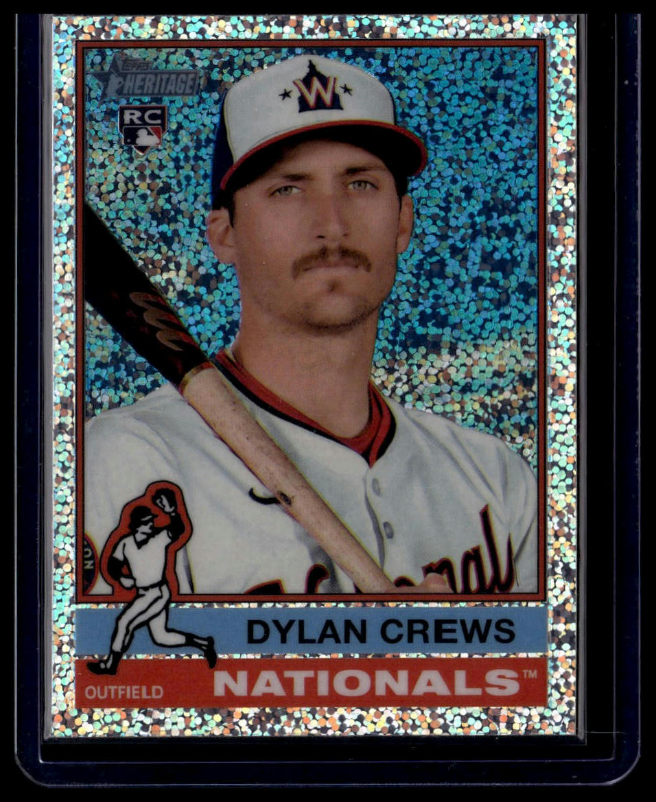 2025 Topps Heritage #247 Dylan Crews Chrome Silver Sparkle Refractor