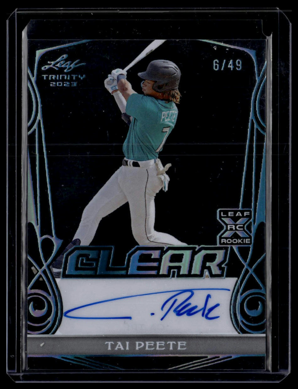 2023 Leaf Trinity #CA-TP1 Tai Peete Clear Autographs Platinum #/49