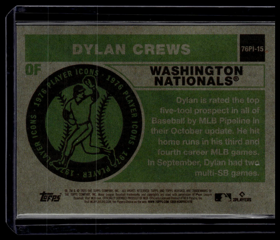 2025 Topps Heritage #76PI-15 Dylan Crews 1976 Player Icons Holographic