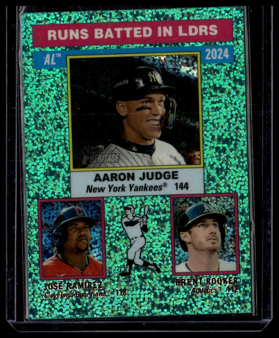 2025 Topps Heritage #196 Rooker / Ramírez / Judge Chrome Aqua Sparkle Refractor