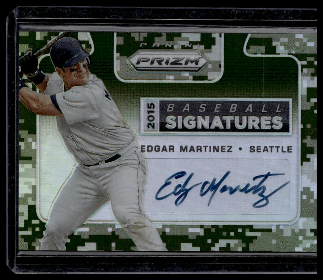 2015 Panini Prizm #3 Edgar Martinez Baseball Signatures Prizm Camo #/99