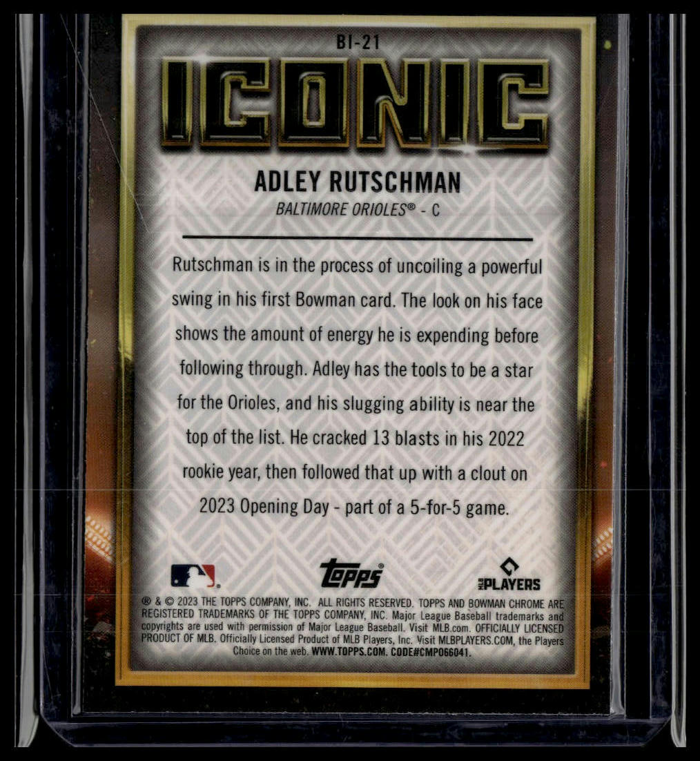 2023 Bowman Chrome #BI-21 Adley Rutschman Bowman Iconic Mojo Refractor