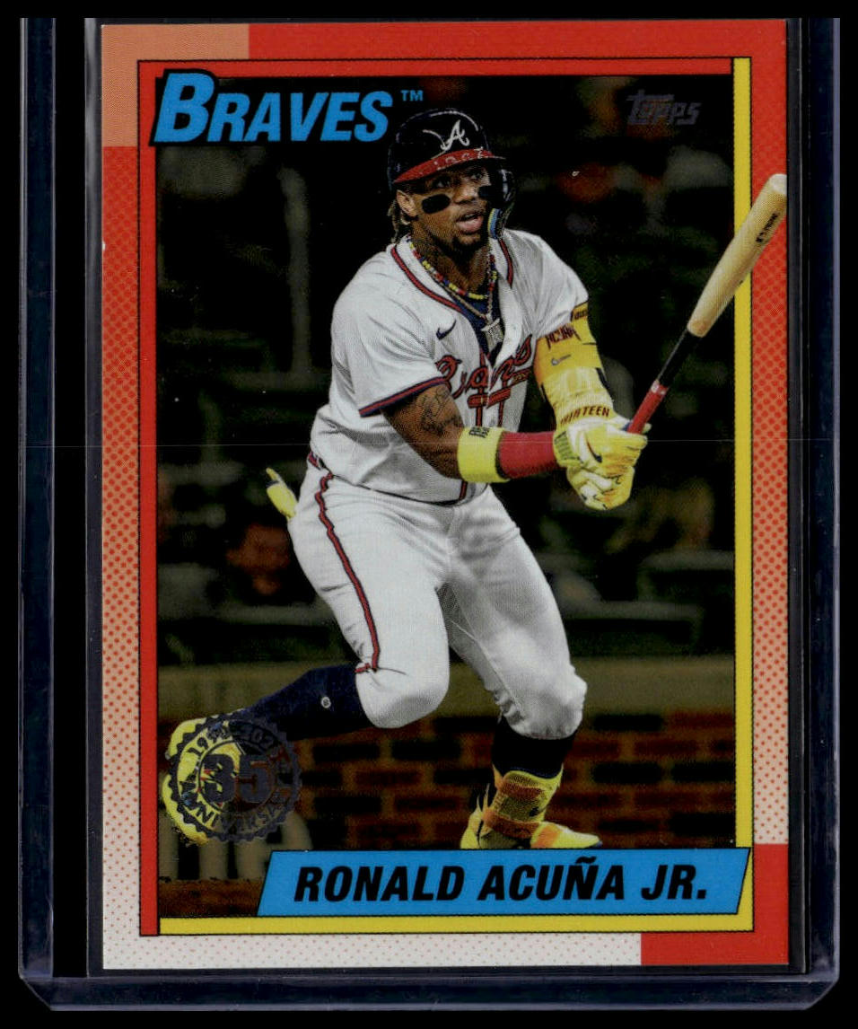 2025 Topps #T90-75 Ronald Acuña Jr. 1990 Topps Baseball 35th Anniversary