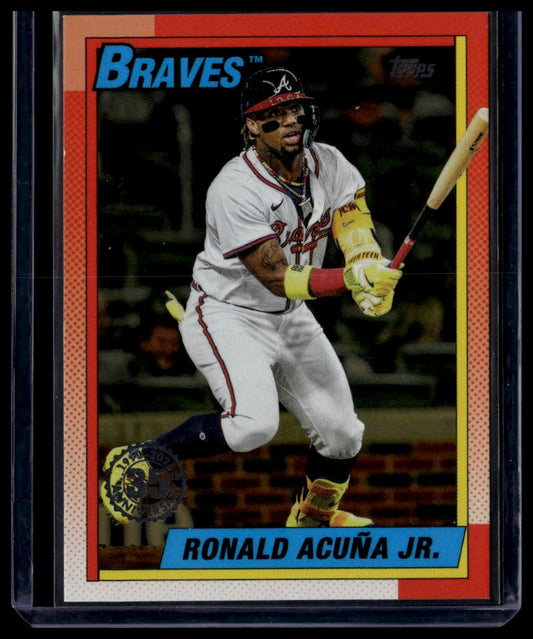 2025 Topps #T90-75 Ronald Acuña Jr. 1990 Topps Baseball 35th Anniversary
