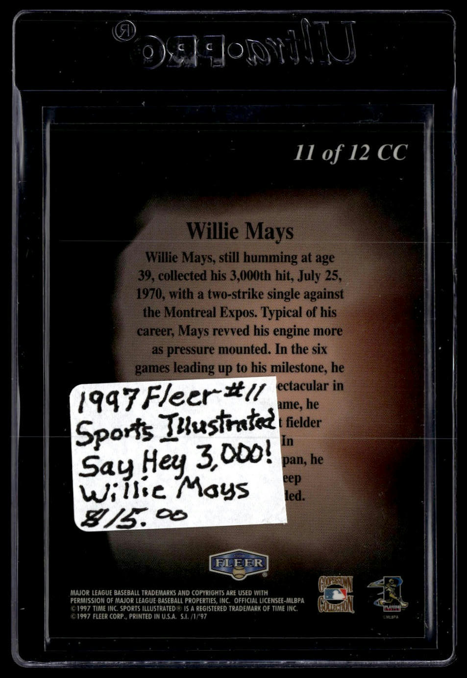 1997 Sports Illustrated #11 CC Willie Mays Cooperstown Collection
