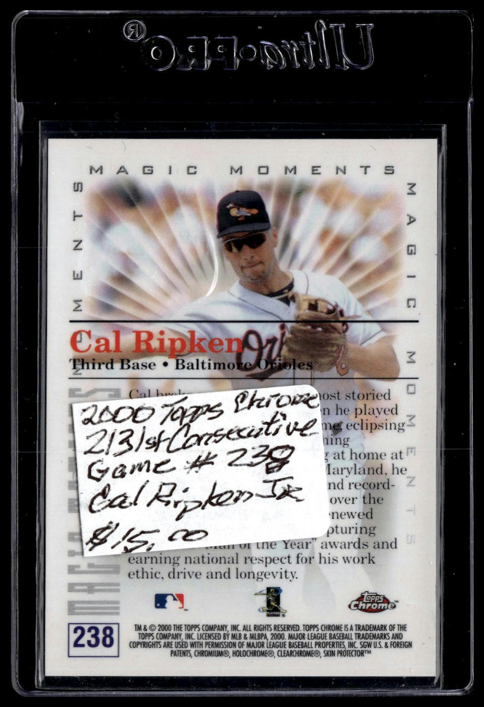2000 Topps Chrome #238c Cal Ripken 2131 Game