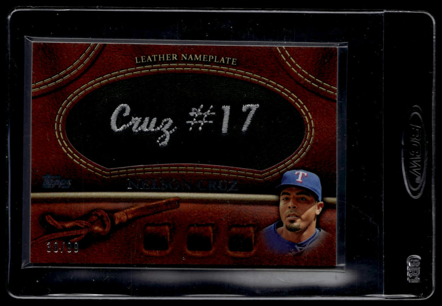 2011 Topps #MGL-NC Nelson Cruz Manufactured Glove Leather Nameplates Black #/99