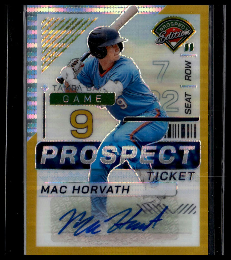 2024 Panini Prospect Edition #19 Mac Horvath Gold Pulsar Signatures Holo #/10