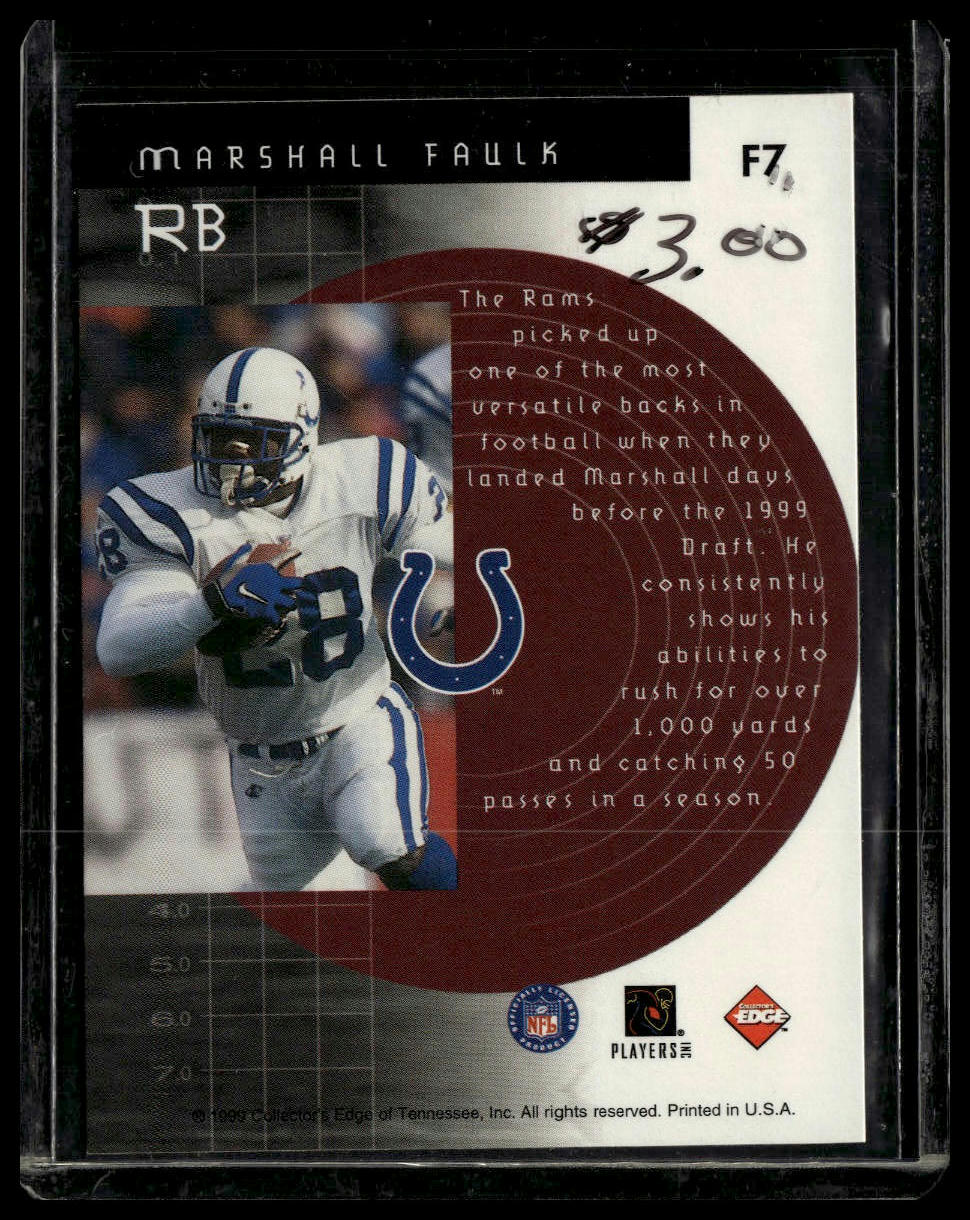 1999 Collector's Edge Fury #F7 Marshall Faulk Forerunners