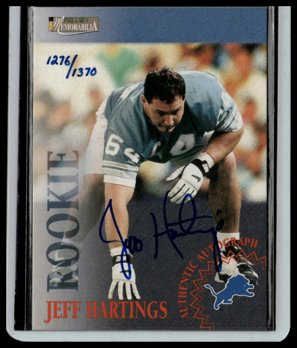 1996 Pro Line Memorabilia #8 Jeff Hartings Rookie Autographs #/1370