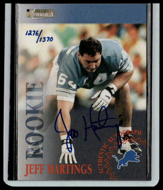 1996 Pro Line Memorabilia #8 Jeff Hartings Rookie Autographs #/1370
