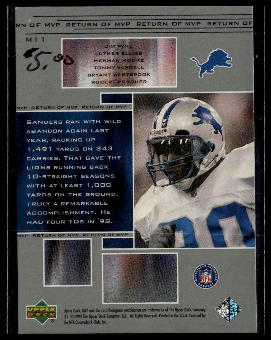1999 Upper Deck MVP #M11 Barry Sanders MVP Theatre