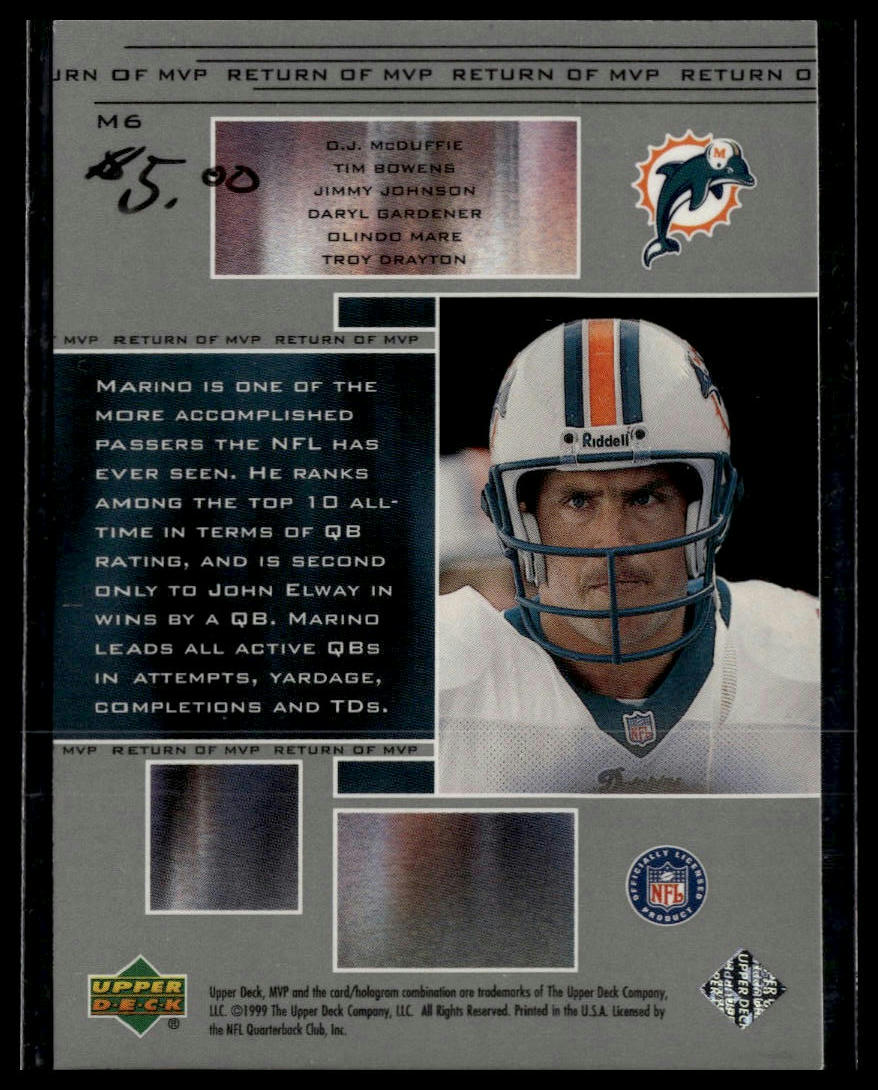 1999 Upper Deck MVP #M6 Dan Marino MVP Theatre