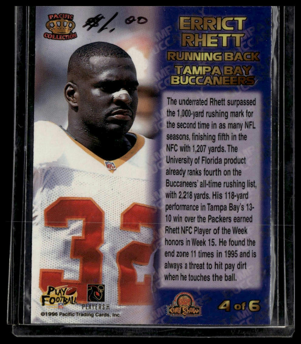 1996 Pacific #4 Errict Rhett Super Bowl Bronze
