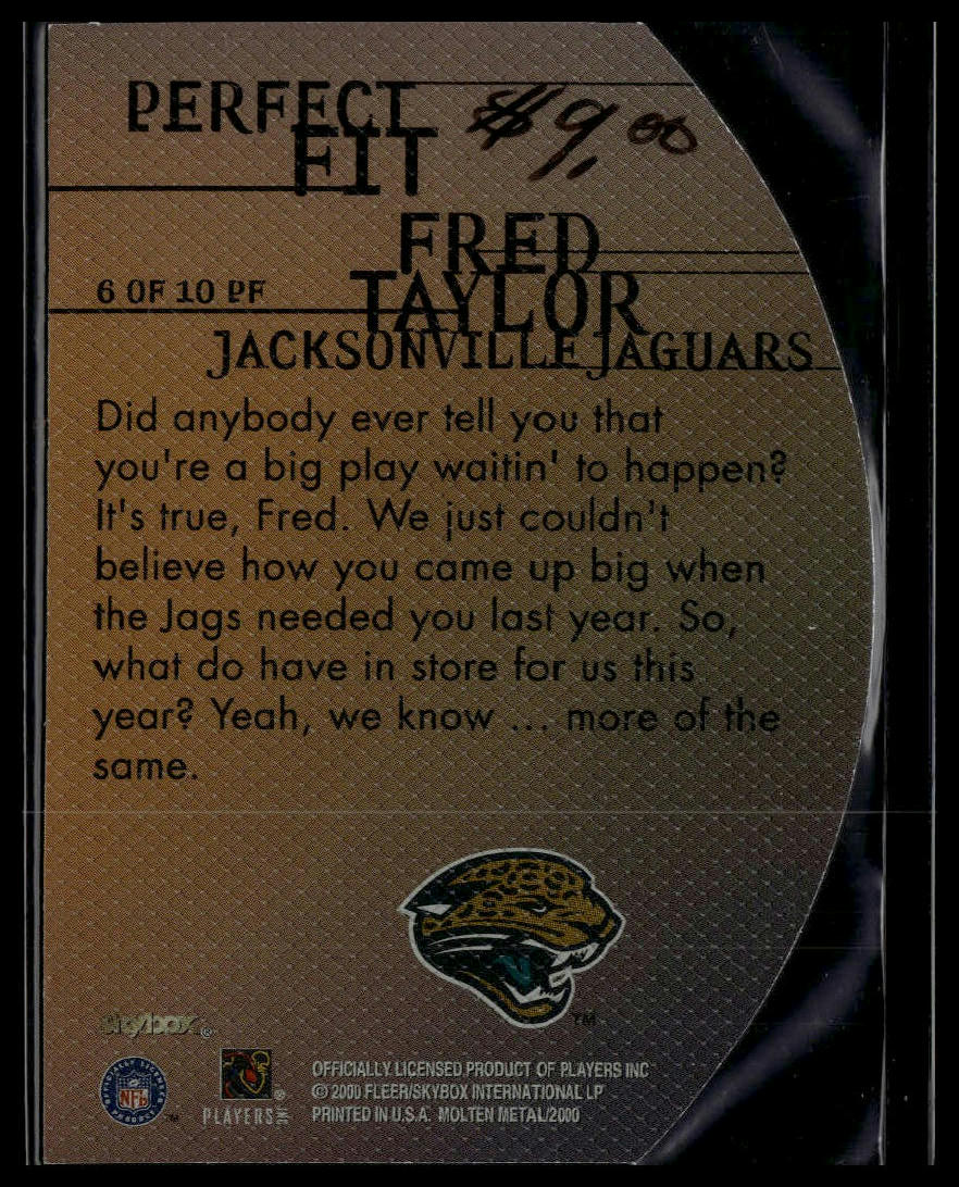 1999 SkyBox Molten Metal #6PF Fred Taylor Perfect Fit