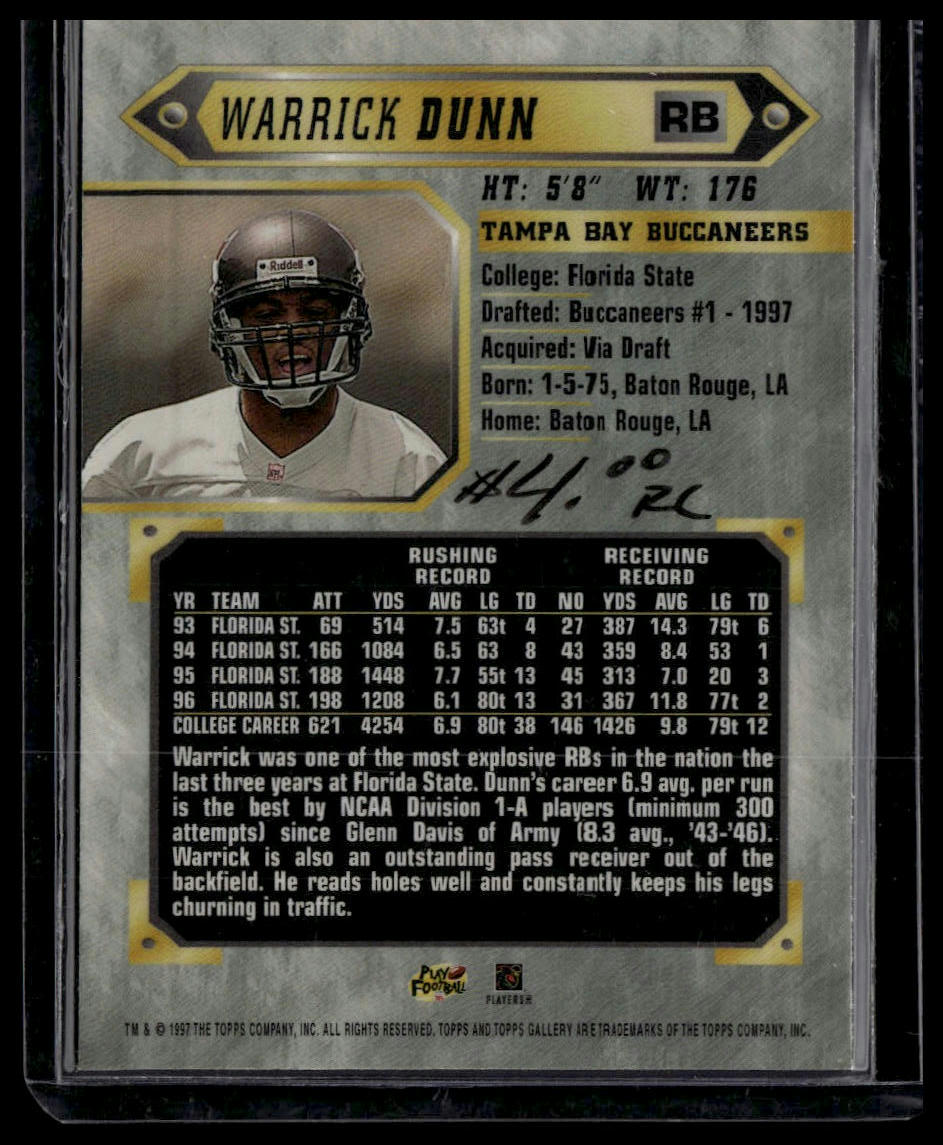 1997 Topps Gallery #10 Warrick Dunn