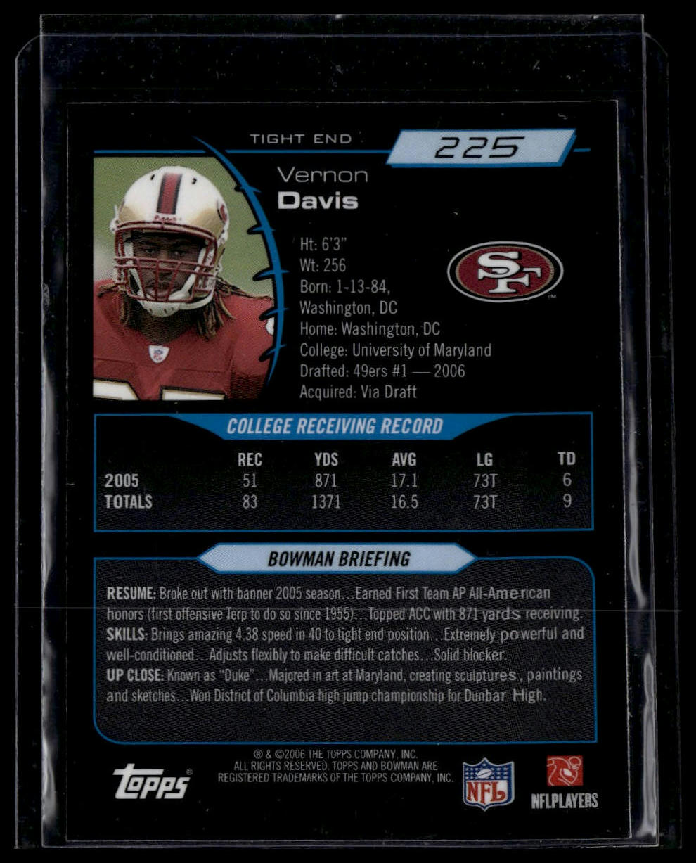 2006 Bowman Chrome #225 Vernon Davis
