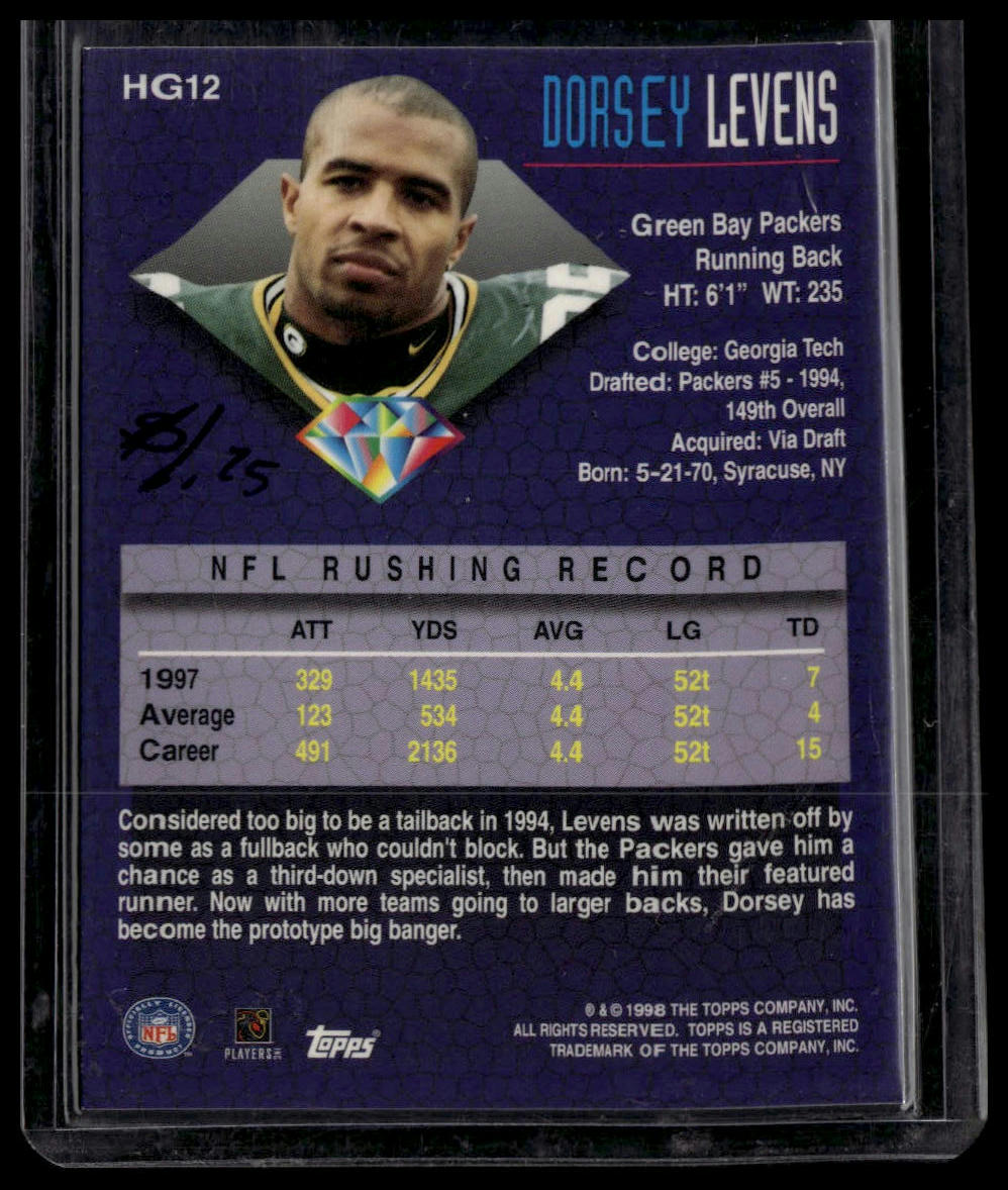 1998 Topps #HG12 Dorsey Levens Hidden Gems