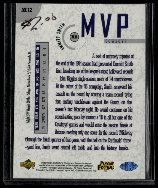 1996 Collector's Choice #M12 Emmitt Smith MVPs Gold