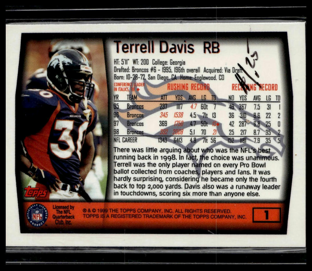 1999 Topps #1 Terrell Davis