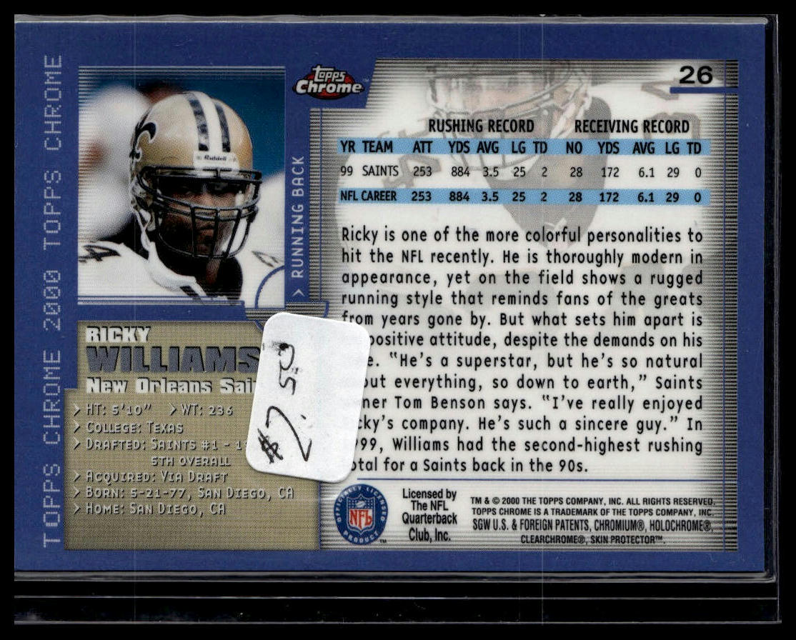 2000 Topps Chrome #26 Ricky Williams